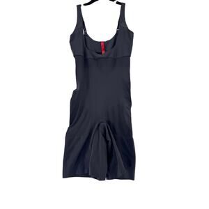 Spanx Open Bust Mid Thigh Shapewear Bodysuit Black XS Control Fit Slim